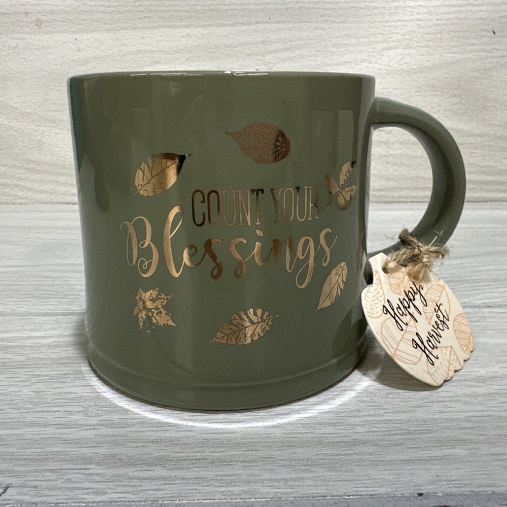 GLOBAL DESIGN Connections Count Your Blessings Ceramic Coffee Mug 3.5x4"